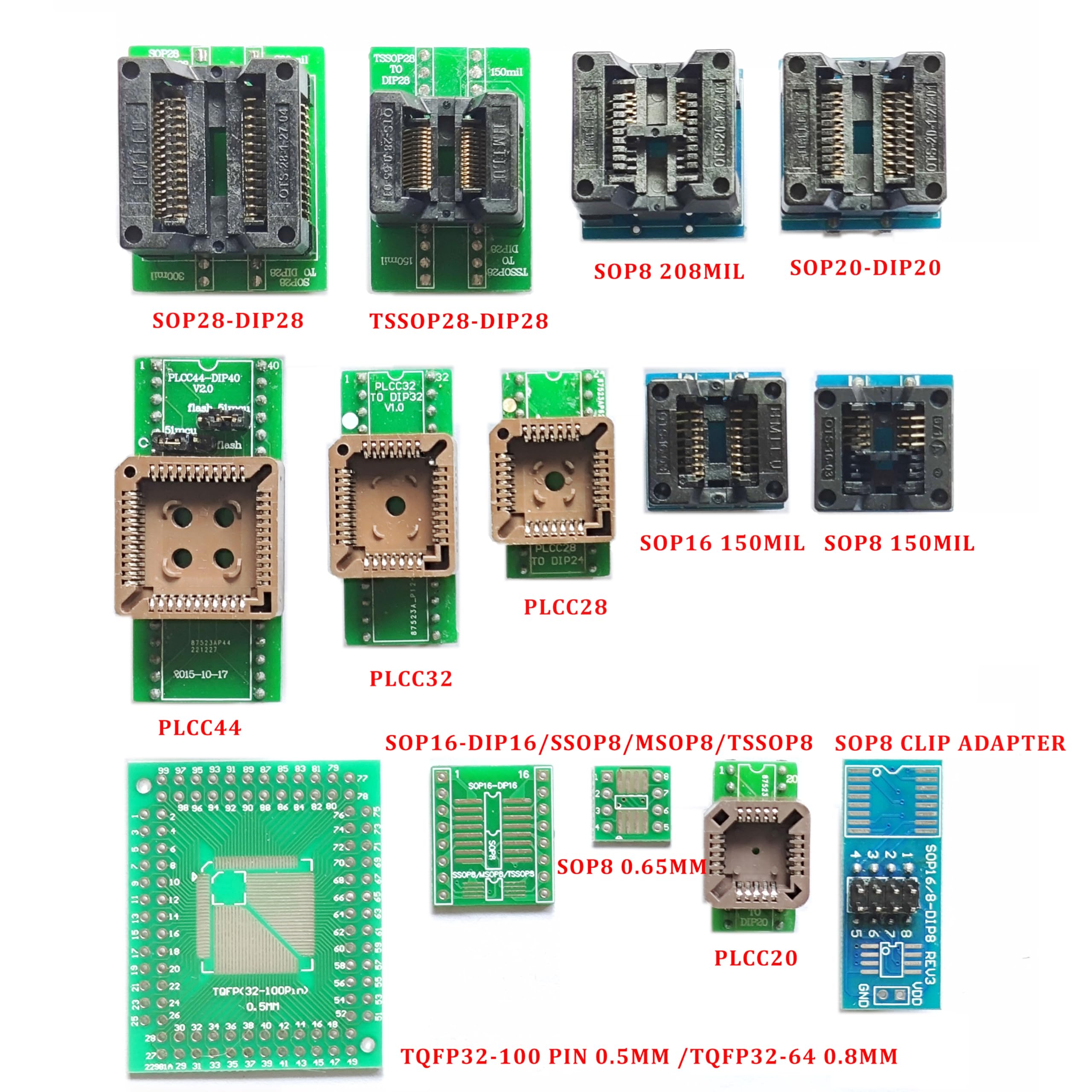 SOP Scoket MCU Test Socket Programming Adapter ic Chip avr Programmer for Programmer Xgecu T48 T56 TL866ii Plus RT809H RT809F EZP Universal Pro