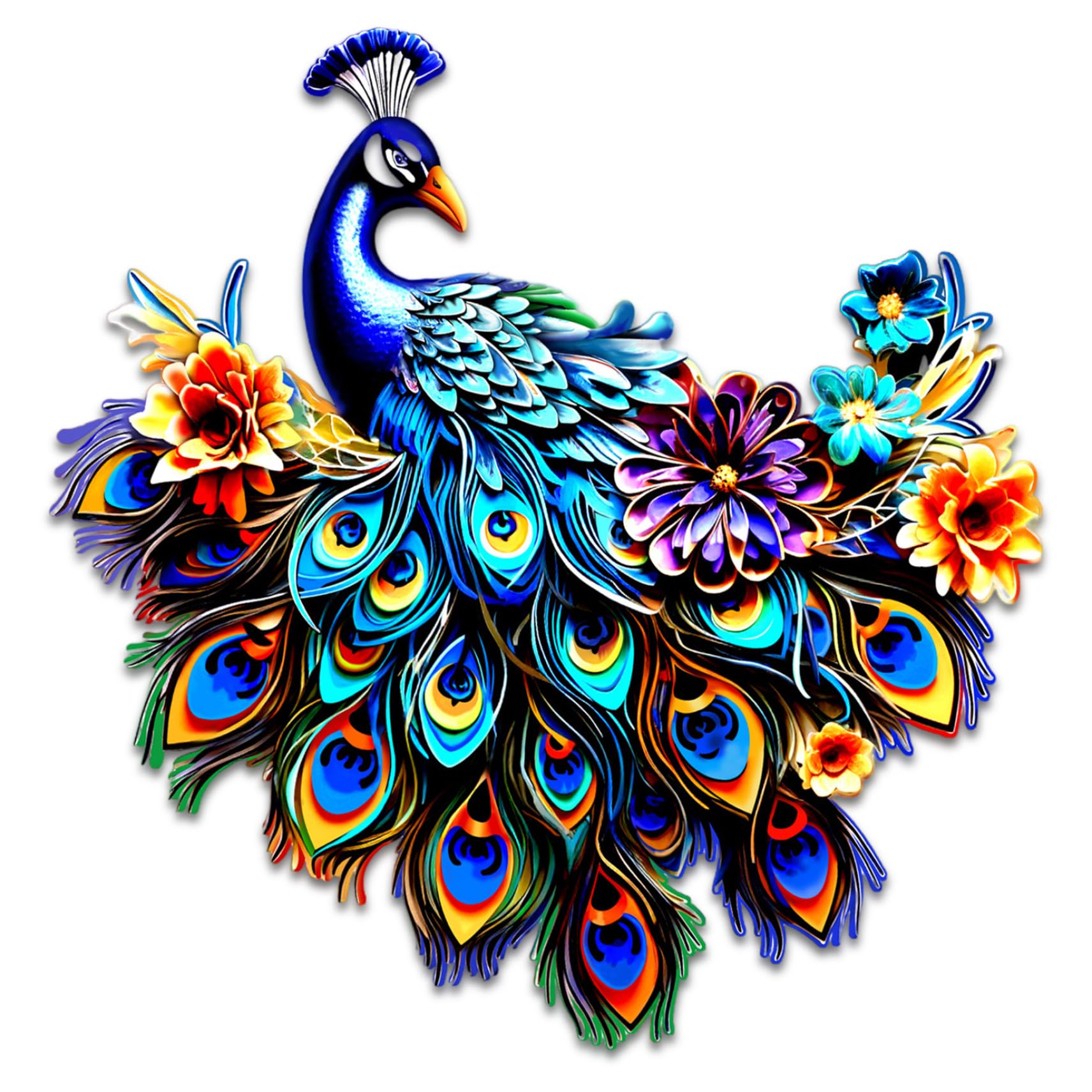 Tsawntd Peacock Decor, Metal Peacock Wall Decor, Creative Wall Art, Realistic Iron Bird Art for Outdoor Garden Fence Decorations