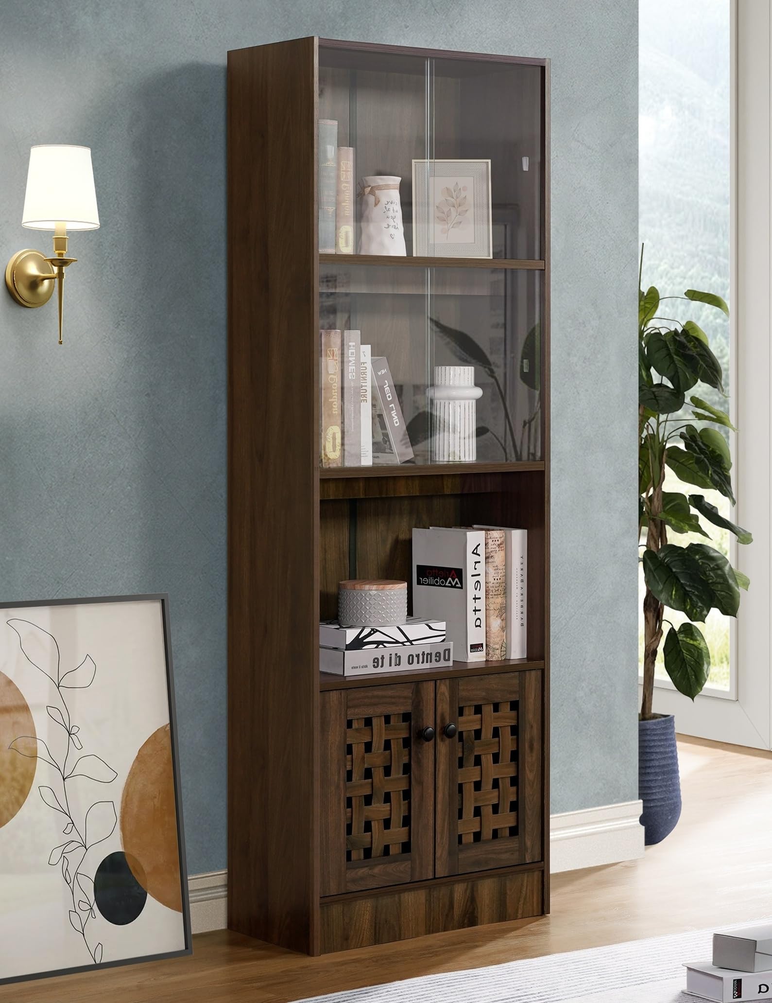 DeckUp Bei Book Shelf and Display Unit (Walnut, Matte Finish)-picture-15