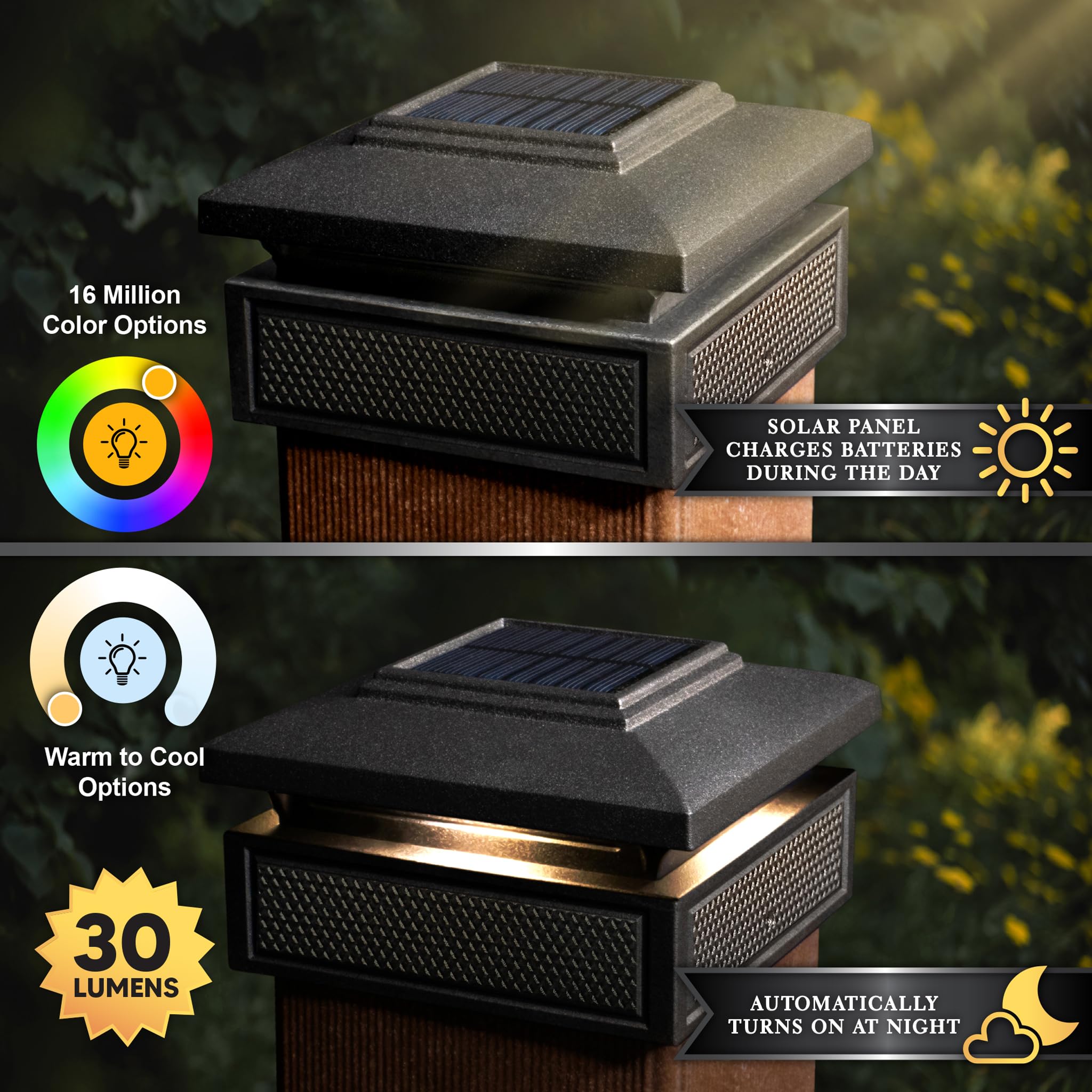 Classy Caps Lumineer Smart Solar Post Cap