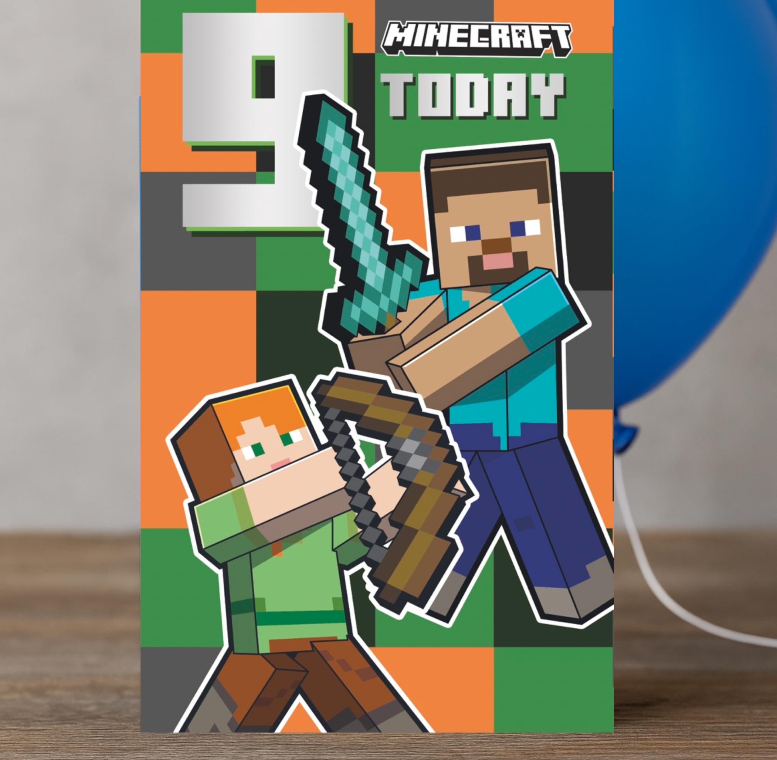 Danilo Promotions LTD Papel De Regalo Oficial De Minecraft, 2 Hojas, 2 Etiquetas