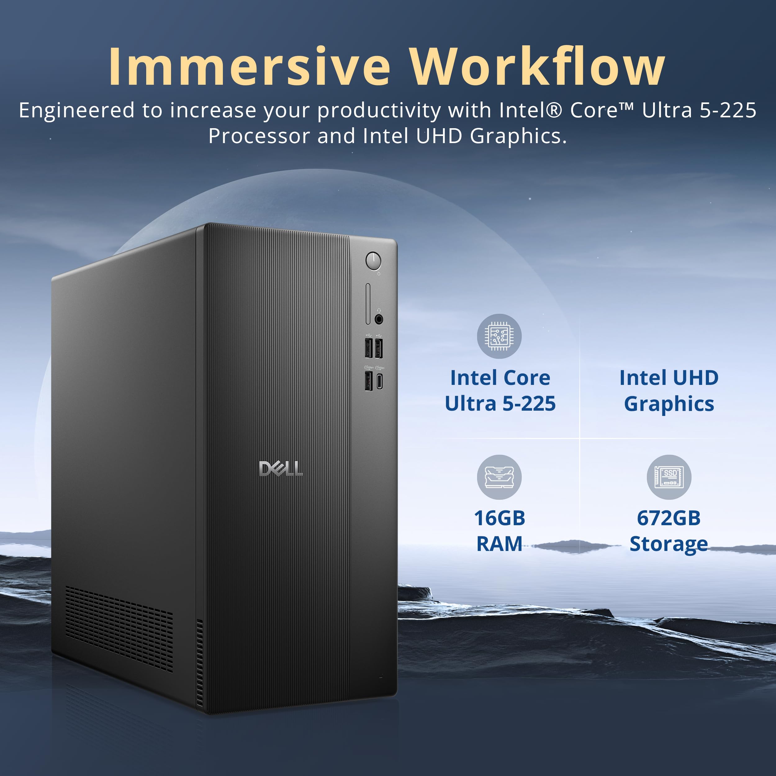 Amazon.com: Dell ECT1250 Tower Desktop, Intel Core Ultra 5 225