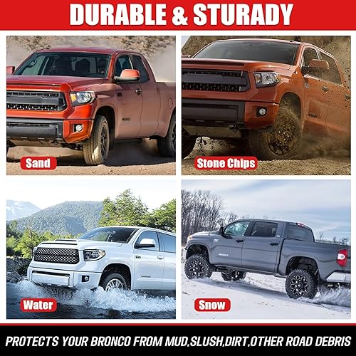 Miniatura 6 de Aletas de barro compatibles con Toyota Tundra 2007-2021, protectores contra salpicaduras, protector de neumáticos, sin necesidad de perforación,