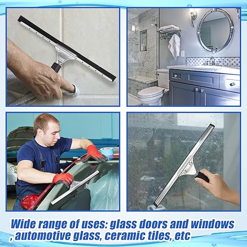 Miniatura 3 de Frienda Escobilla de goma de repuesto de 50 pies, hoja de silicona, rasqueta negra cortada a medida, cabezal de recambio a granel para puertas de