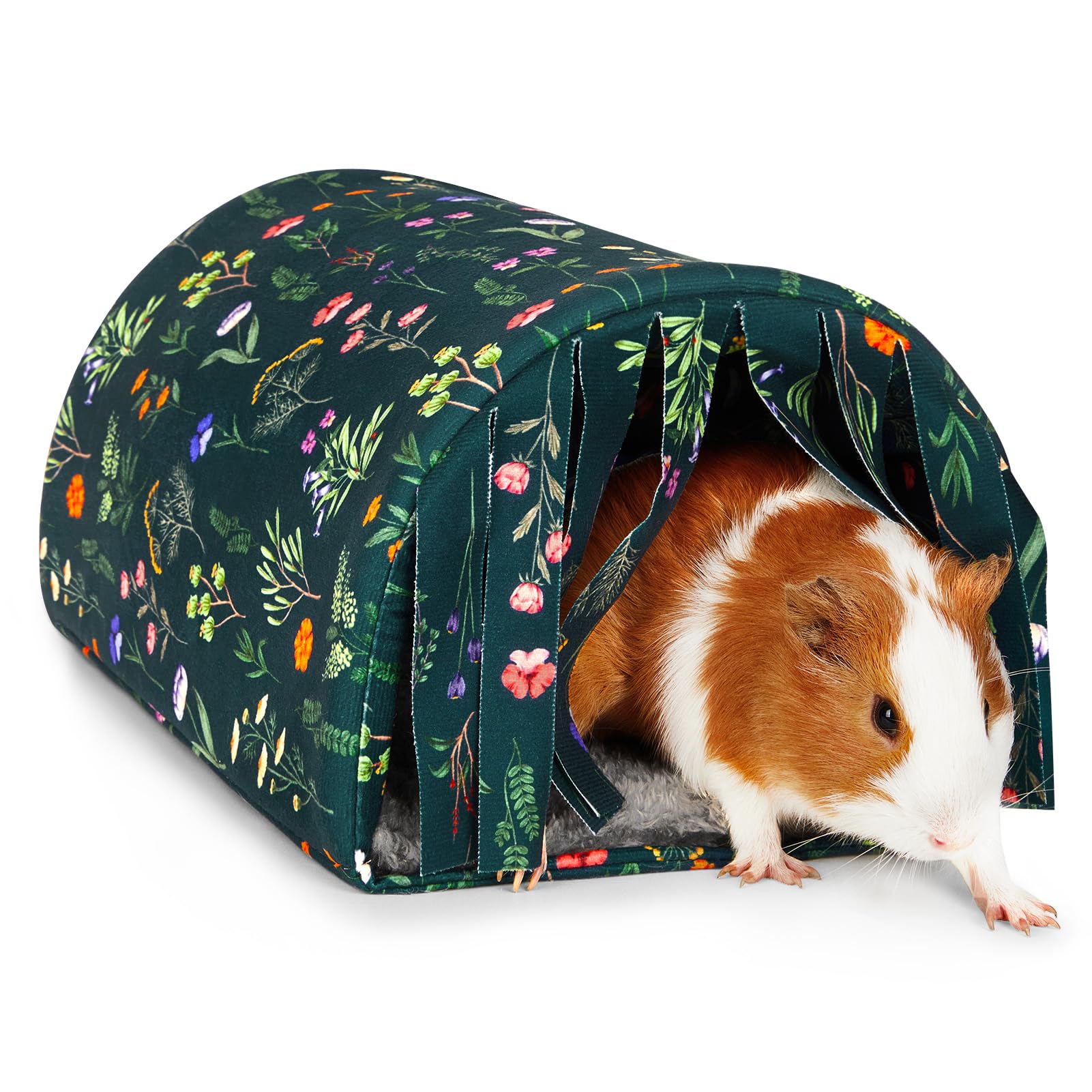 Guinea Pig Hideout Washable Guinea Pigs Tunnel with Curtains Hamster Hideout Cozy Guinea Piggy House Fit for Guinea Pig Cages Soft Guinea Pigs