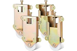 Therwen Sliding Door Rollers, Yellow Door Rollers 4 Pack