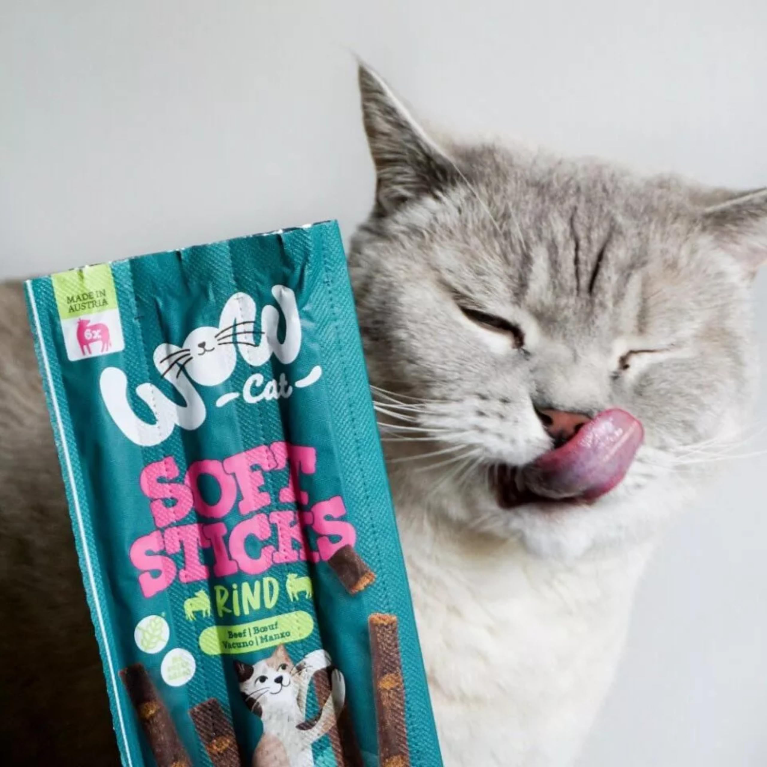 WOW Cat Soft Sticks Snack mit Rind 32 x 30g | ohne Getreide & Zucker