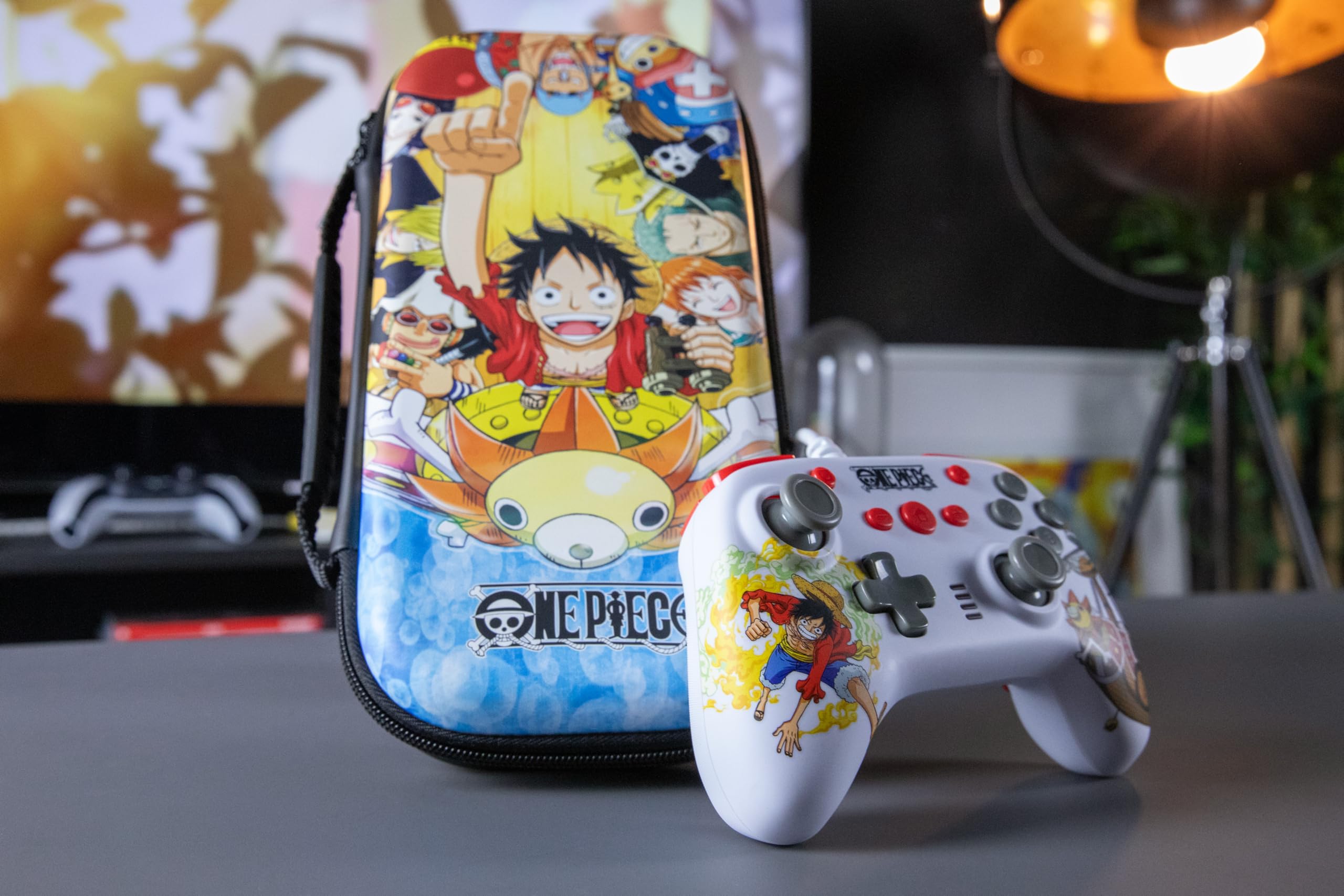 Pacchetto di accessori da gioco Konix One Piece Gamer per Nintendo Switch e Switch OLED - Custodia protettiva - Controller cablato