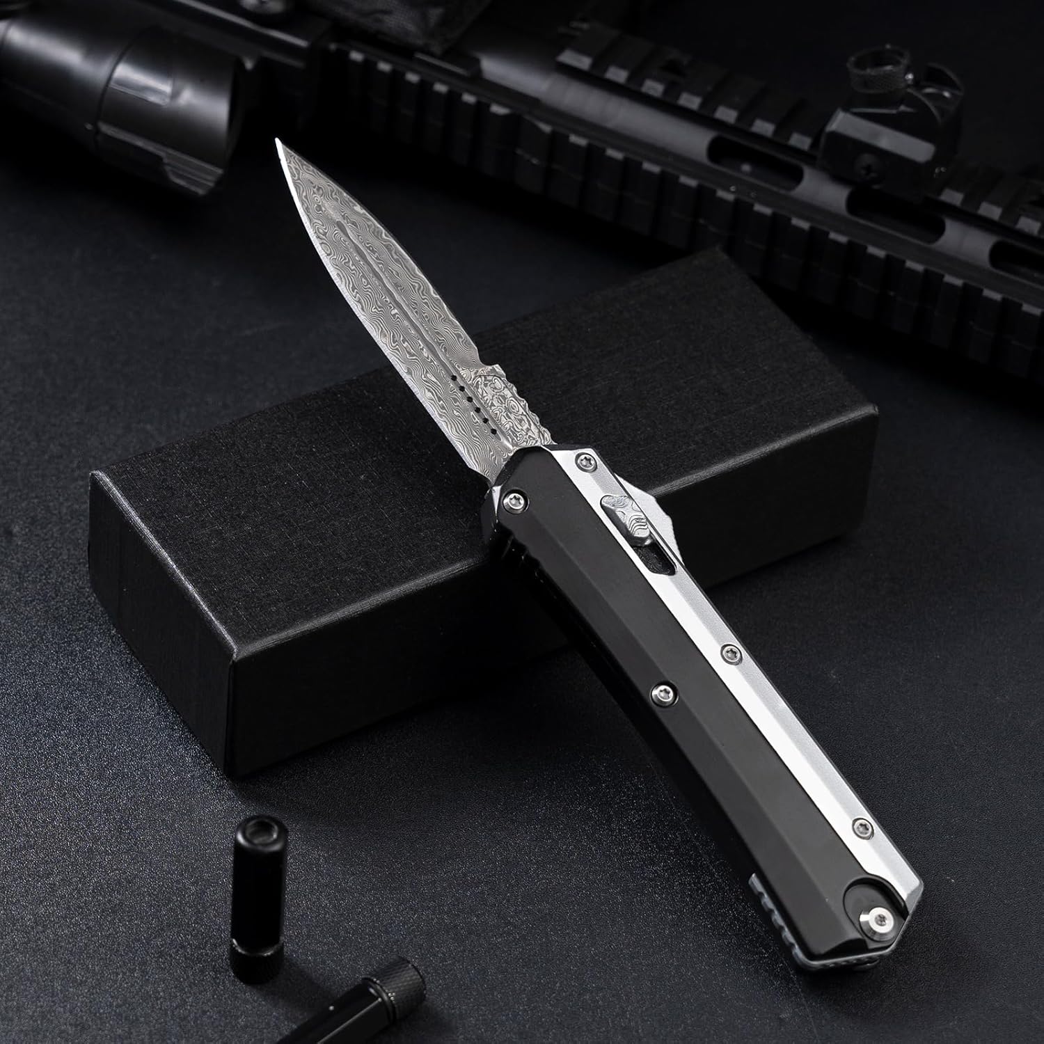 XXV Damascus Blades Pocket Knife for Men,3.5″ Steel Blade Pocket Knives Retractable Box Cutte Knife,EDC Folding Knife for Camping,Outdoor