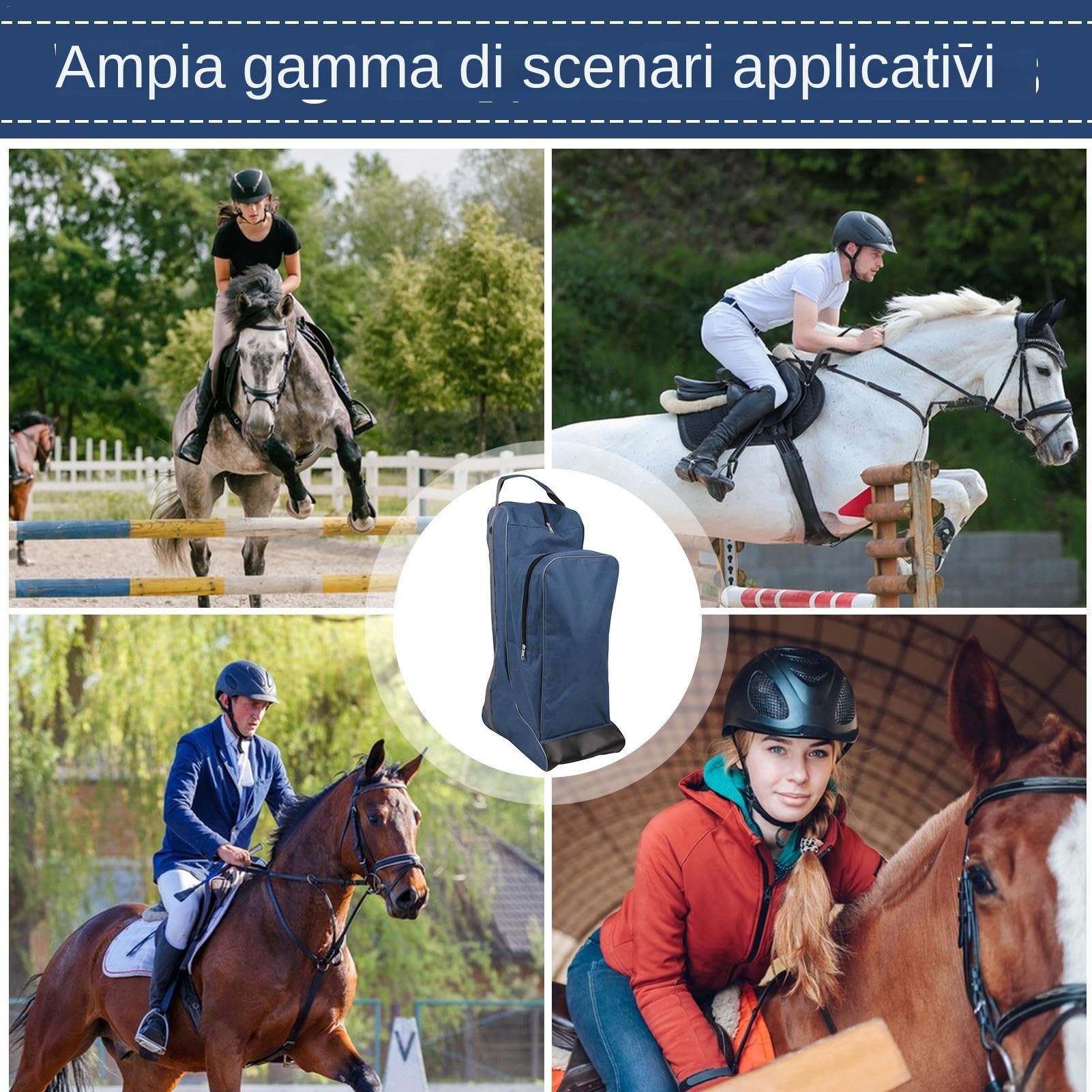Generico Equestrian Bag for Boots, Tall Boot Bag, Multifunctional Boot Pouch, Portable Boots Bag, Large Capacity Boots Bag, Travel Boot Bags, Horse Riding Gear Bag Polyester 1 Equestria Boot Bag