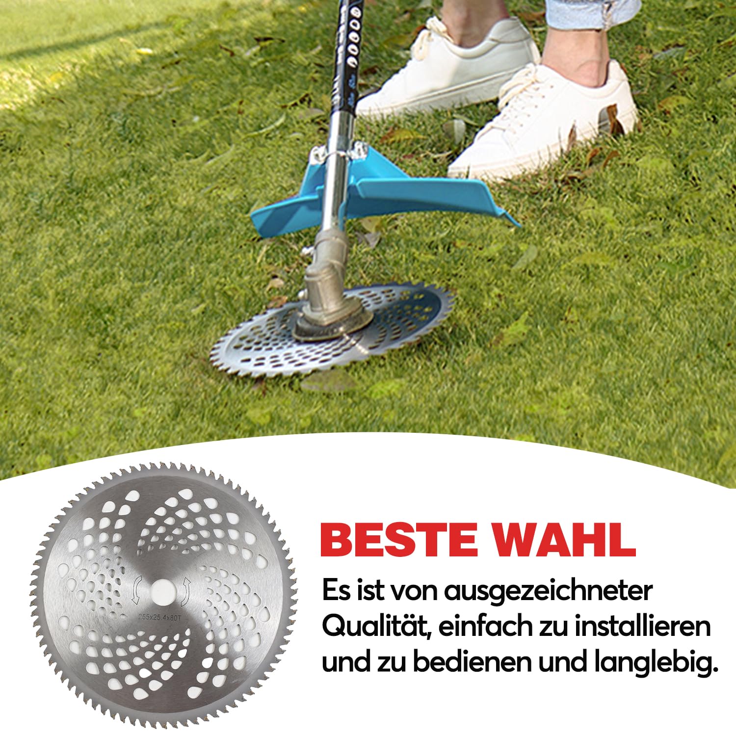 4er Set Freischneider Sägeblatt, 230/255 X 25,4 MM Kreissägeblatt Sägeblatt, Hartmetall Motorsense Zubehör Sägeblatt in 3T/20T/36T/80T, für Kreissägen Motorsensen