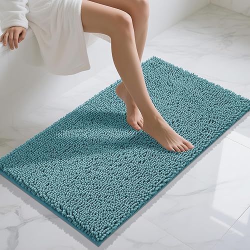 Miniatura 86 de Yimobra Alfombras lavables para baño, alfombra de baño de chenilla súper suave y absorbente para piso y alfombra, alfombra antideslizante de secado