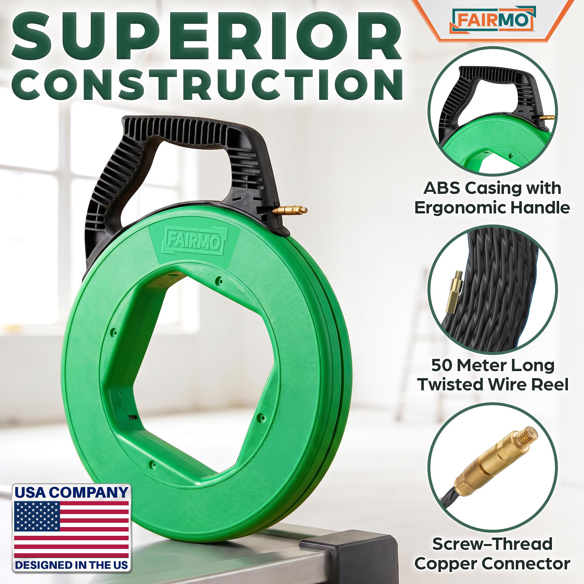 Fish Tape with 5 Adapters - Electrician Tool -2 Fish Tape with 5 Adapters - Electrician Tool -2