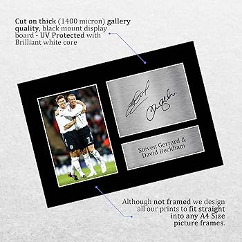 イングランド代表直筆サイン入りフォト、ベッカム、ジェラード他 Amazon.co.jp: HWC Trading A4 スティーブン・ジェラード