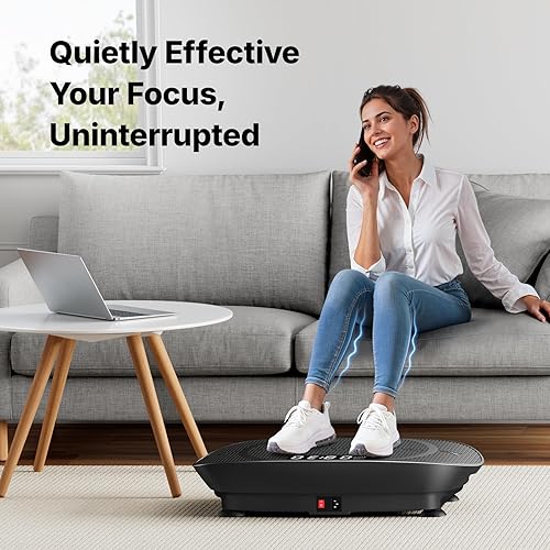 Miniatura 8 de MERACH Máquina de ejercicios con placa de vibración, placa de vibración curvada para pérdida de peso de drenaje linfático, placa vibratoria con