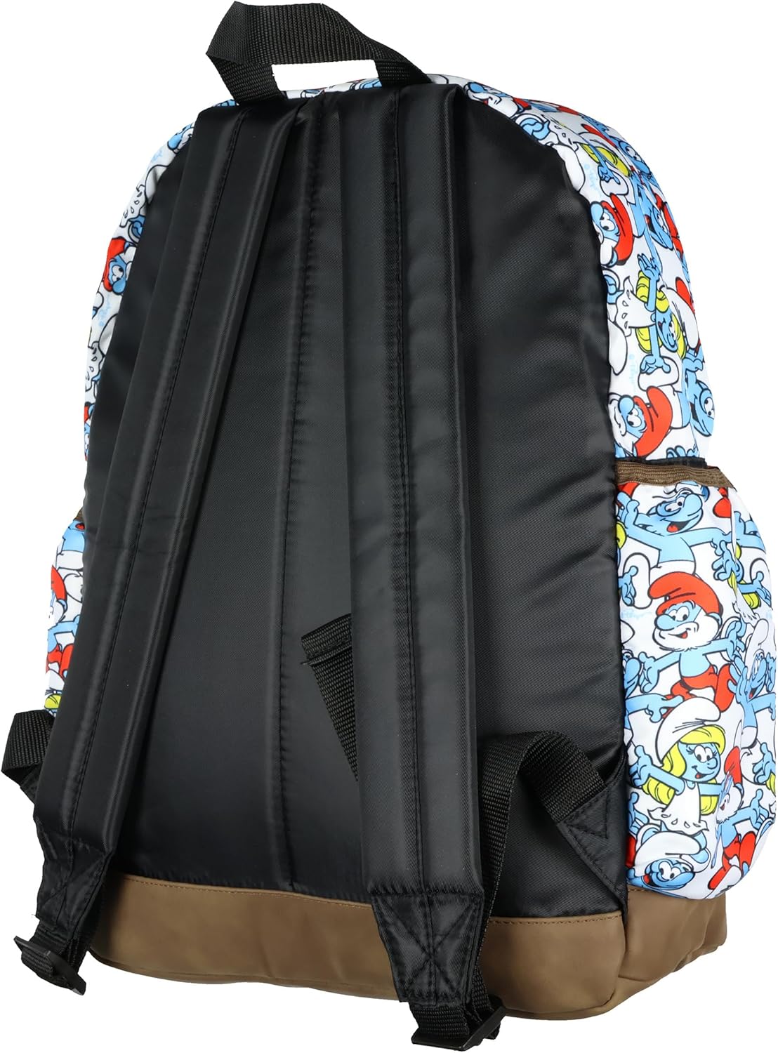 The Smurfs Backpack Papa Smurf and Smurfette Allover Collage Design Laptop Tech Sleeve School Book Bag Daypack 16"