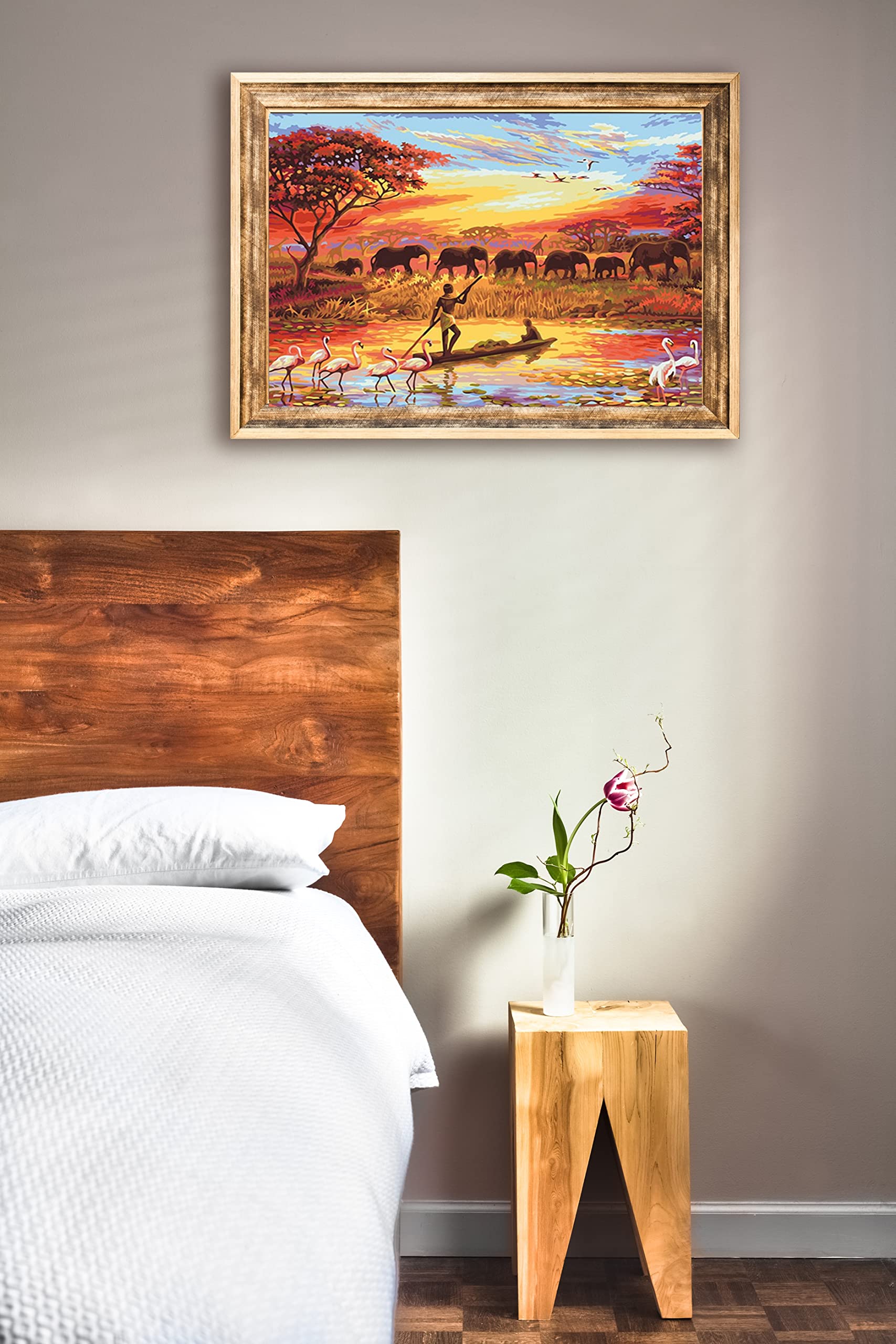 ABEUTY Malen Nach Zahlen Elefant – 40x50 Cm Leinwand, Mit Farben & Pinseln, DIY Ölgemälde