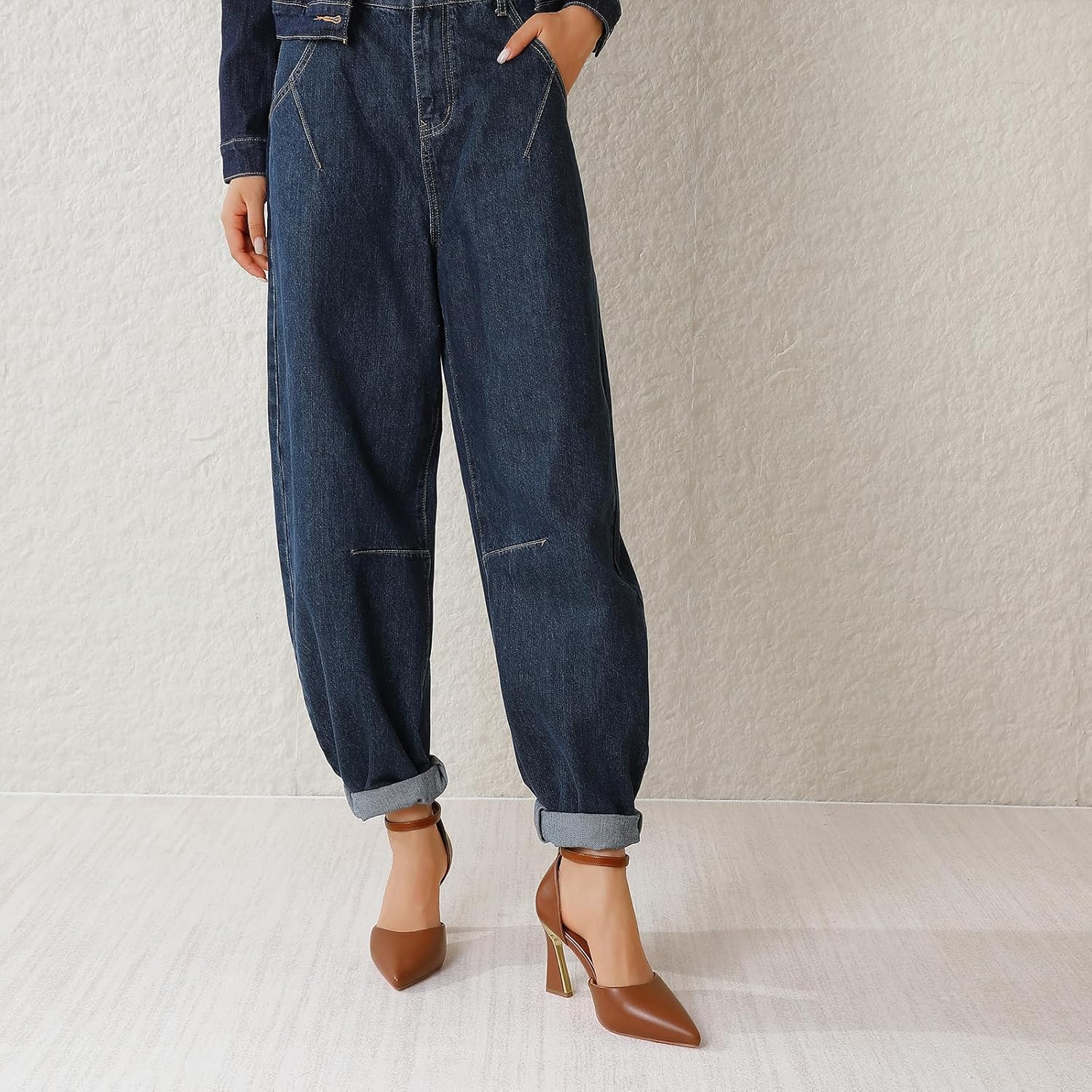 RIBONGZ Women's Closed Pointed Toe Heels Ankle Strap High Pumps Elegant Strappy Stiletto Dress Shoes for Work Party Evening Casual Office - Image 3