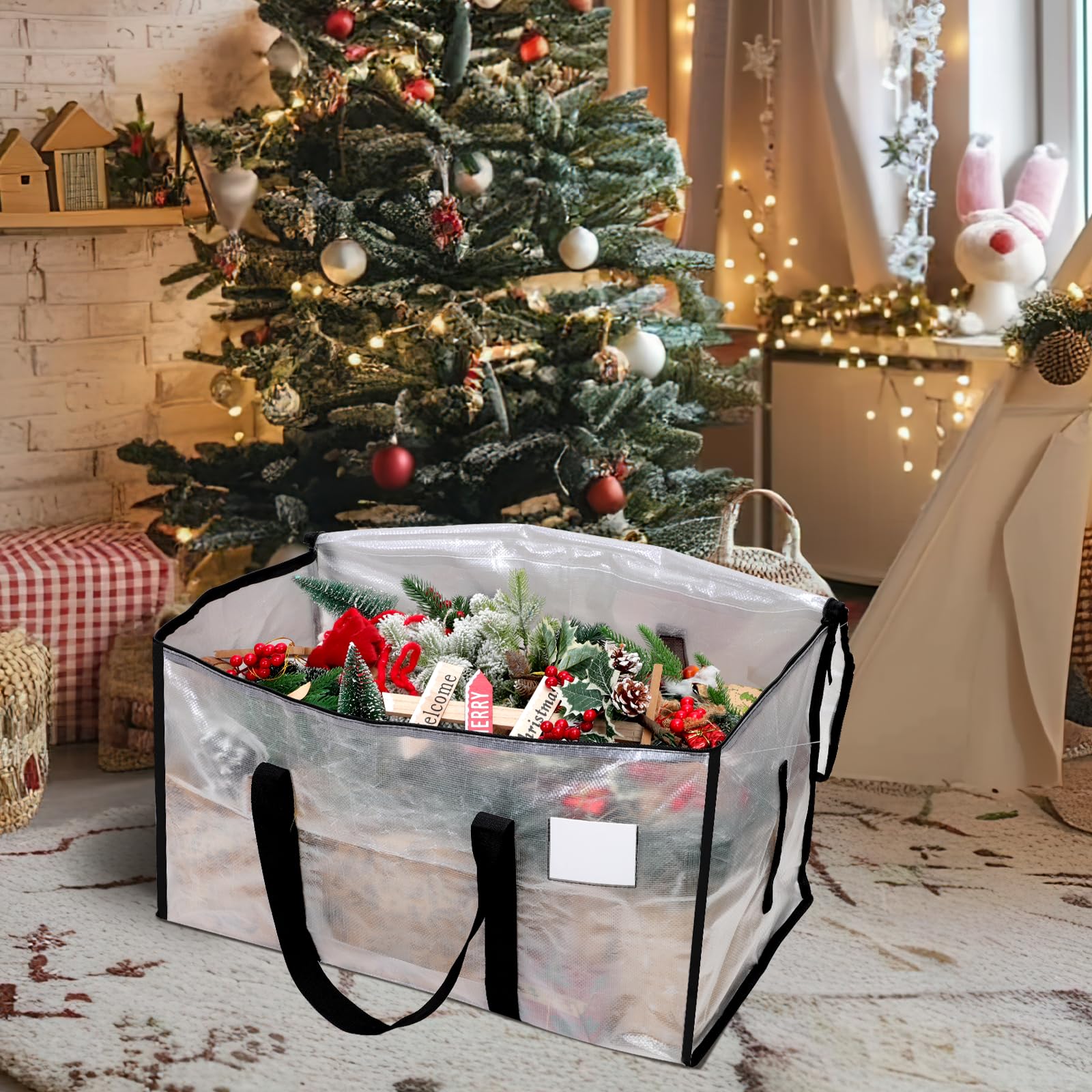 Dntorx 8 Pack Large Clothes Storage Bags with Lids Clear Moving Bags Heavy Duty Moving Totes for for College Dorm Storage Camping Travel Packing - Image 2