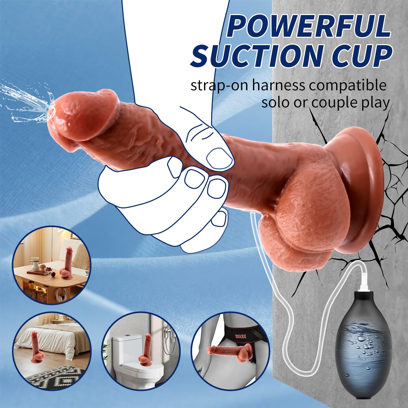 Squirting Dildo Ejaculating Toy, 9.06Inch Realistic Dildos Real Skin Soft Dildo Sex Toys，Anal Dildo with Strong Suction Cup,Prostate Dildo for G & P Spot,Adult Toy for Women Men: Small