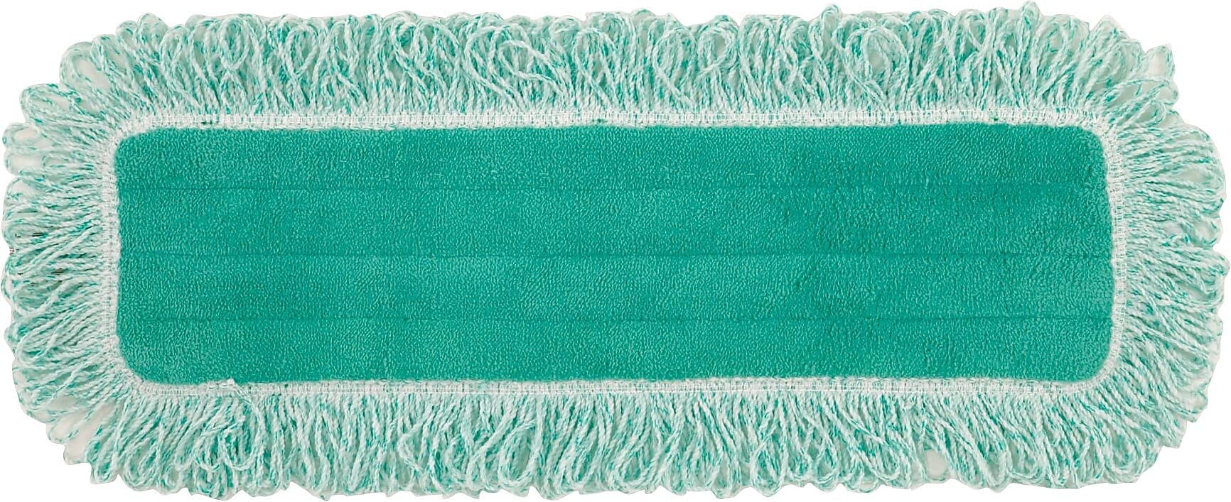 rubbermaid commercial products hygen 24" microfiber dust pad with fringe green for janitorial/professional cleaners and heavy-duty industrial cleaning/dusting/sweeping