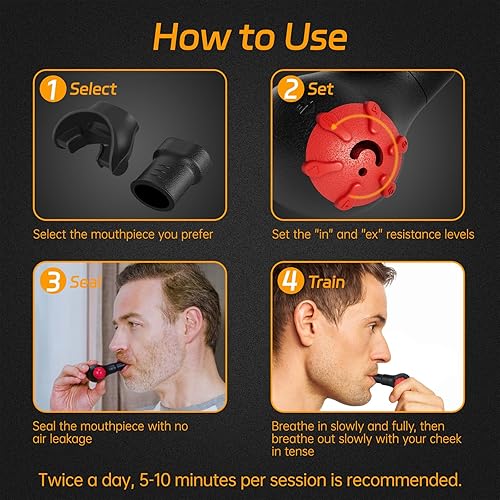 Miniatura 6 de Sonmol Entrenador de pulmón con 2 polillas  Entrenador de respiración para terapia respiratoria, dispositivo de ejercicio de pulmón y dispositivo de
