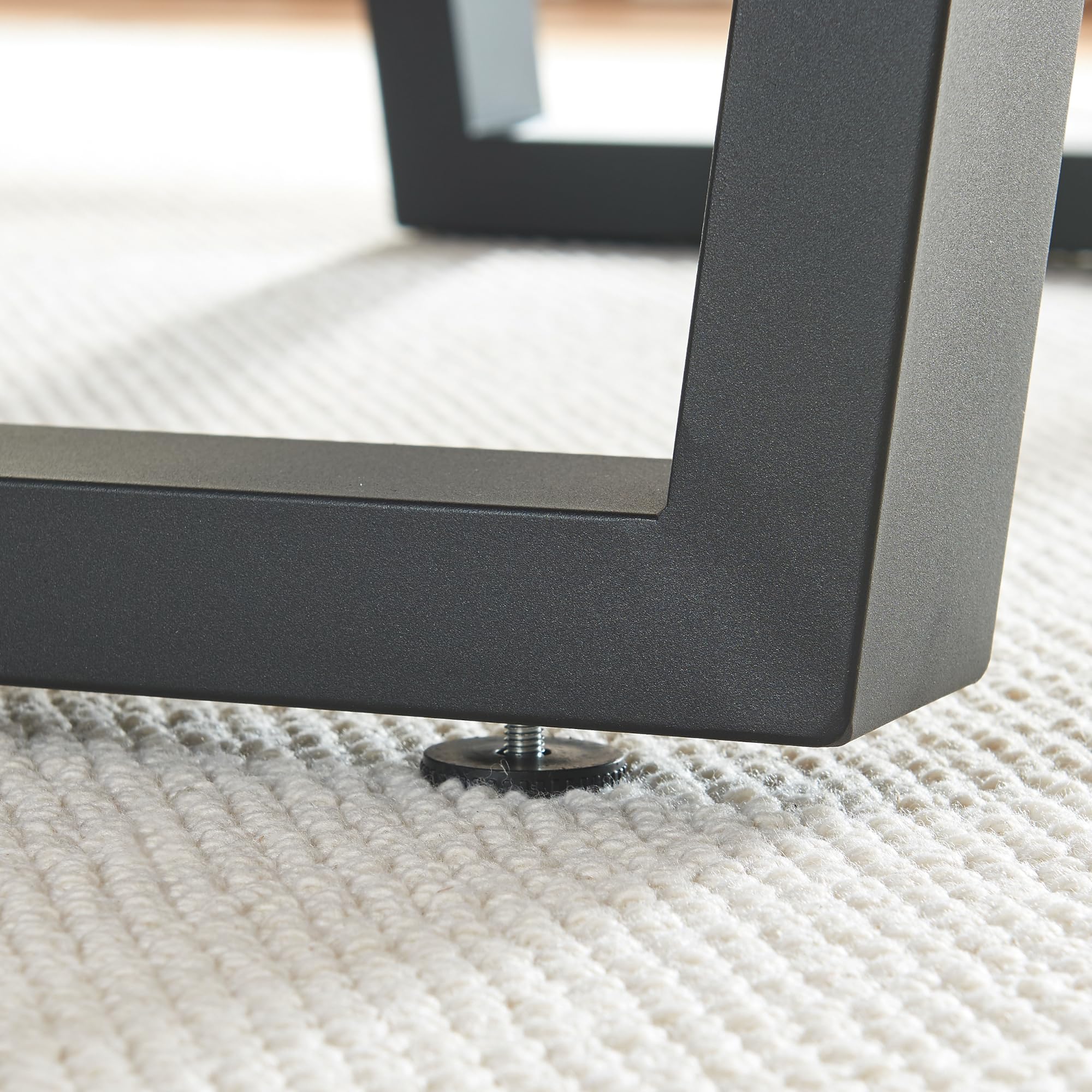 [en.casa] Set di 2 Gambe per Mobili 'Fai da te' Gambe Trapezoidali in Acciaio - Altezza 72 cm - per Tavoli Scrivanie - Nero
