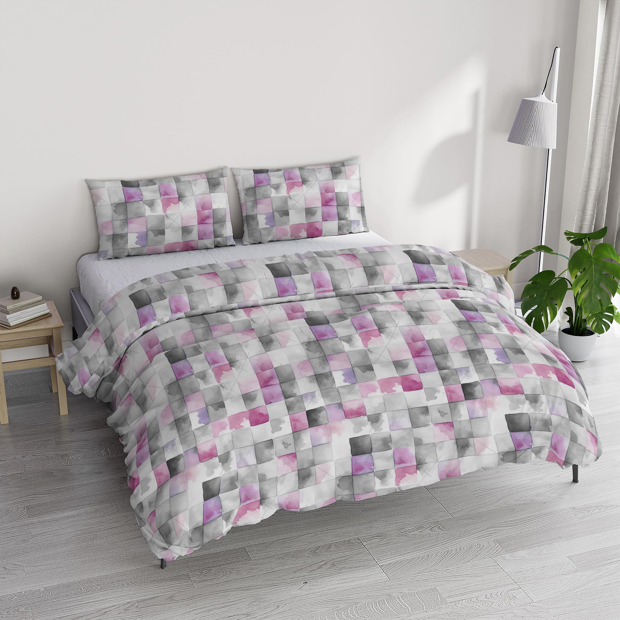 Italian Bed Linen River Cotton Double Duvet Cover Set, Made in Italy – Duvet Cover Set – Duvet Cover 250 x 200 cm with Double Flap and 2 Pillow Cases (Double, ili)