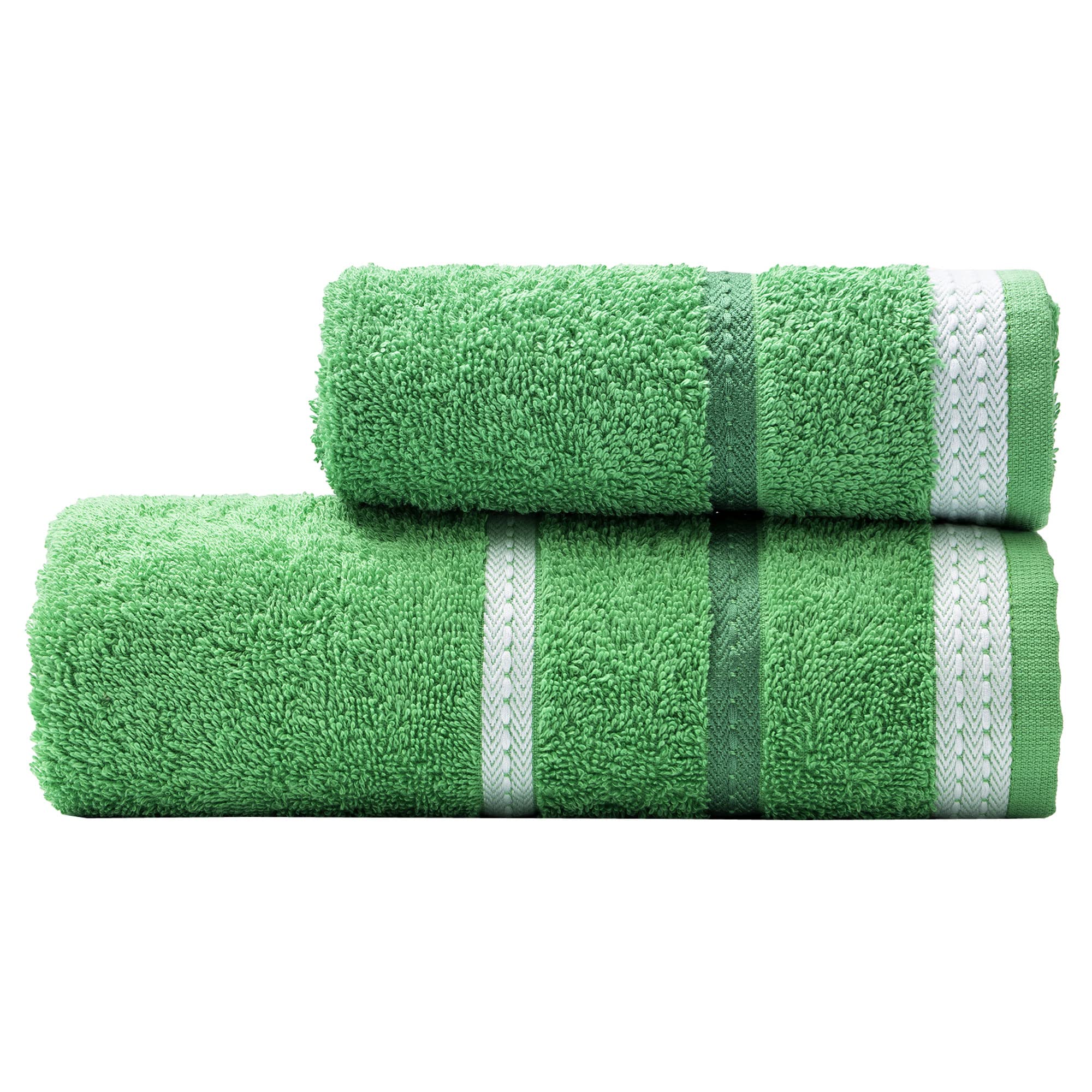 UNITED COLORS OF BENETTON. Set di Biancheria Benetton Verde: 2 x Accappatoio M/L 360, Set di 2 Asciugamani (50 x 30 cm + 90 x 50 cm) 450, Tappeto da Bagno 50 x 80 cm 750 gsm, 100% Cotone, 5 unità