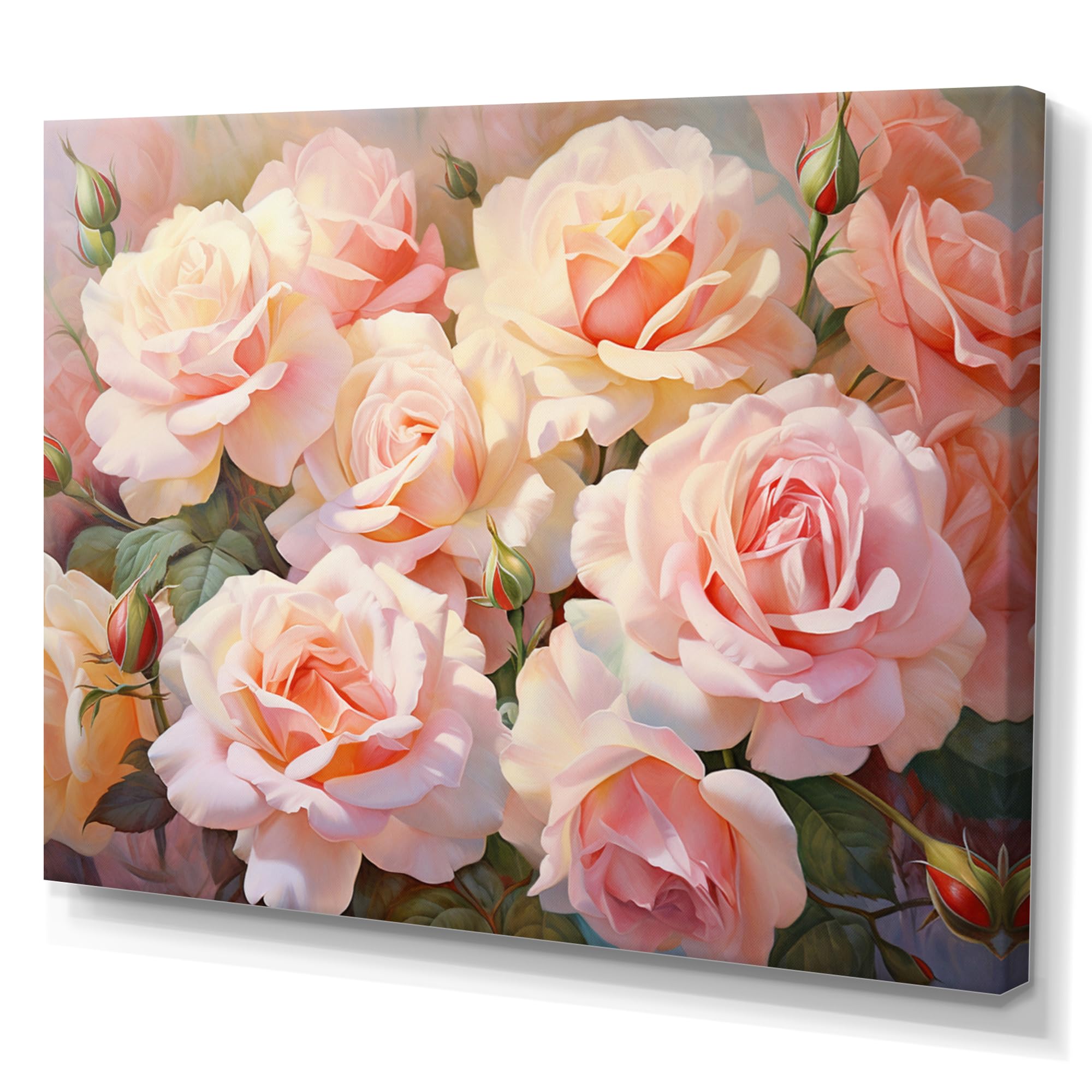 Amazon.com: DesignQ Large Roses Wall Art, Pink Roses love