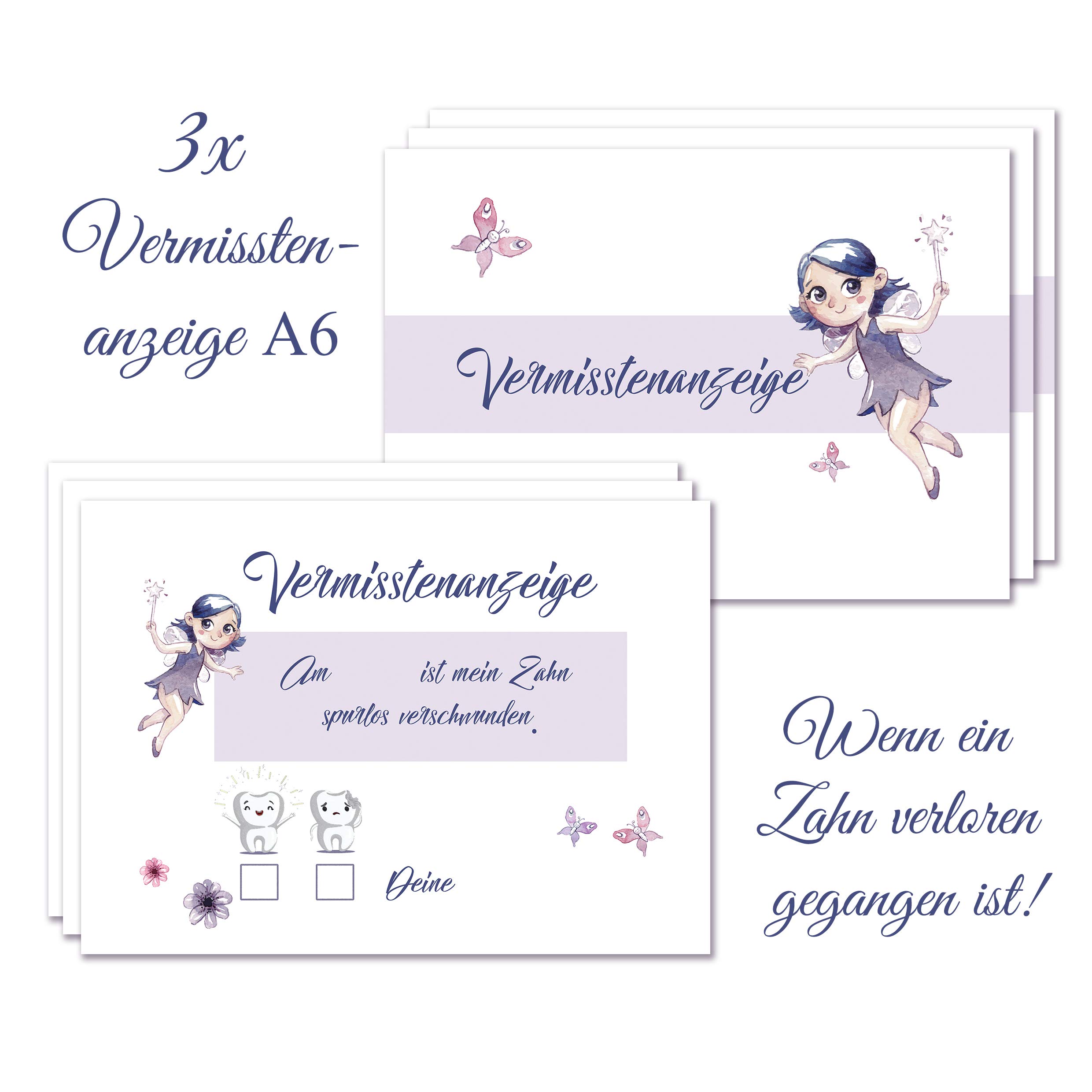 Klasse Zahnfee Certificate Certificate 20 Certificates 20 Envelopes 2 Letters from the Zahnfee 3 Missing Indicators 2 Sheets in Tooth Fairy Design for Labelling Teeth Reminder Wobble Teeth Girls - Image 4