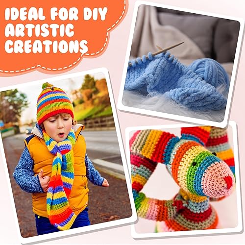 Miniatura 10 de Buryeah 8 madejas de hilo grueso de felpilla para tejer a ganchillo, hilo suave y grueso y esponjoso para tejer a mano, hilo de felpa para tejer