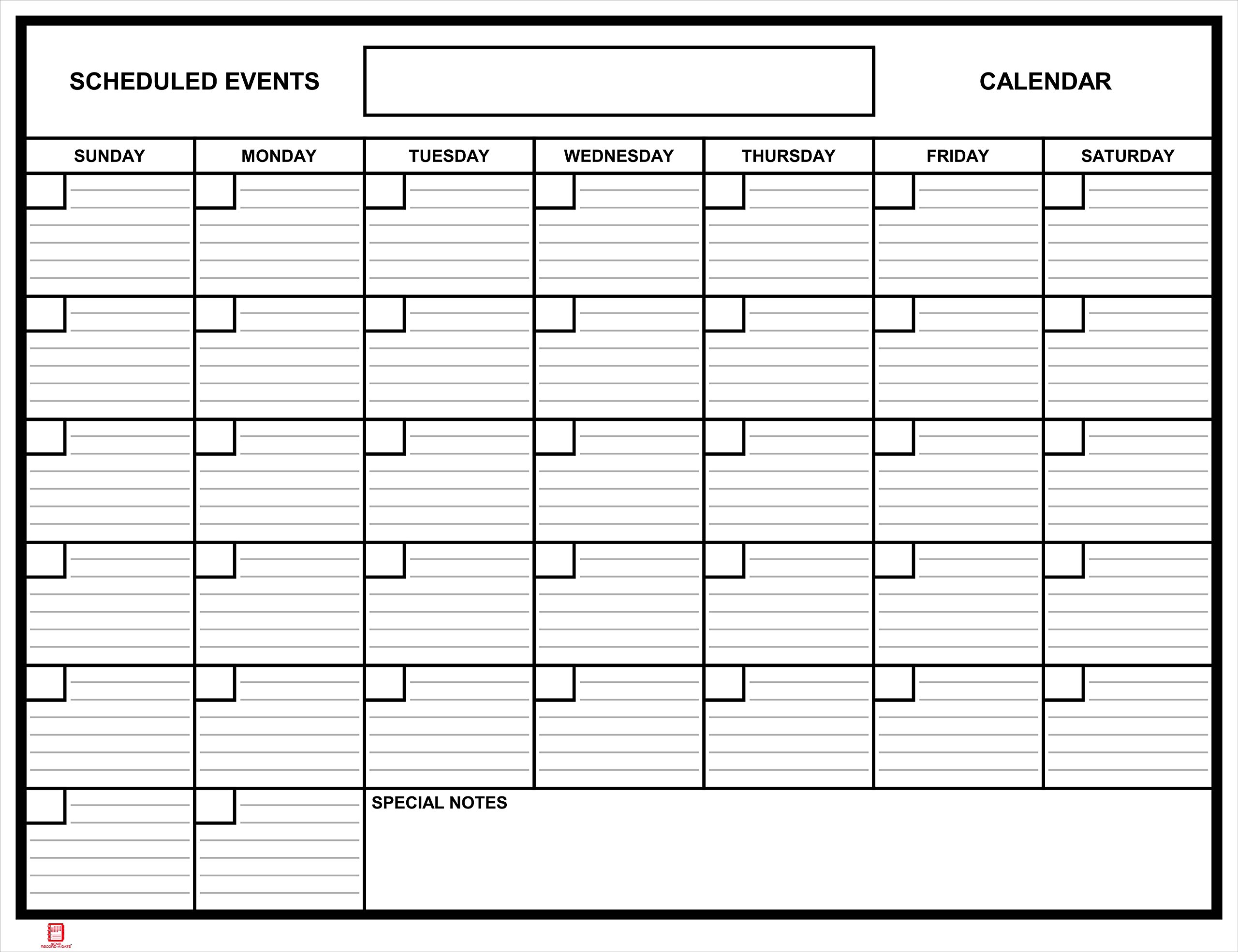 Pizarra blanca de borrado en seco, calendario mensual de 2 x 3 pies, material flexible y duradero, ideal para objetivos, eventos actuales, por Acme Record una oferta de fecha, fácil de instalar, palo