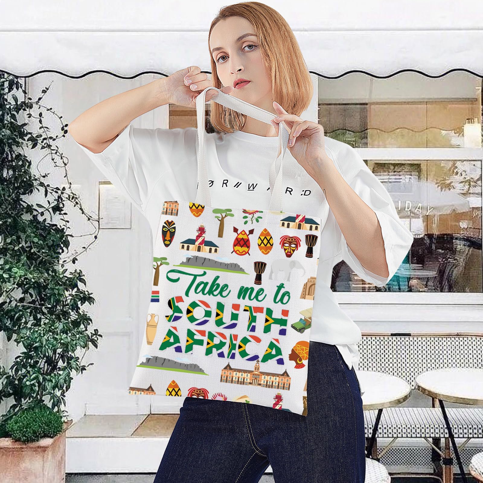 LEVLO South Africa Symbols Travel Cosmetic Bag South Africa Souvenir Gift Take Me To South Africa Makeup Zipper Pouch Bag for Traveler South Africa Tote - Image 4
