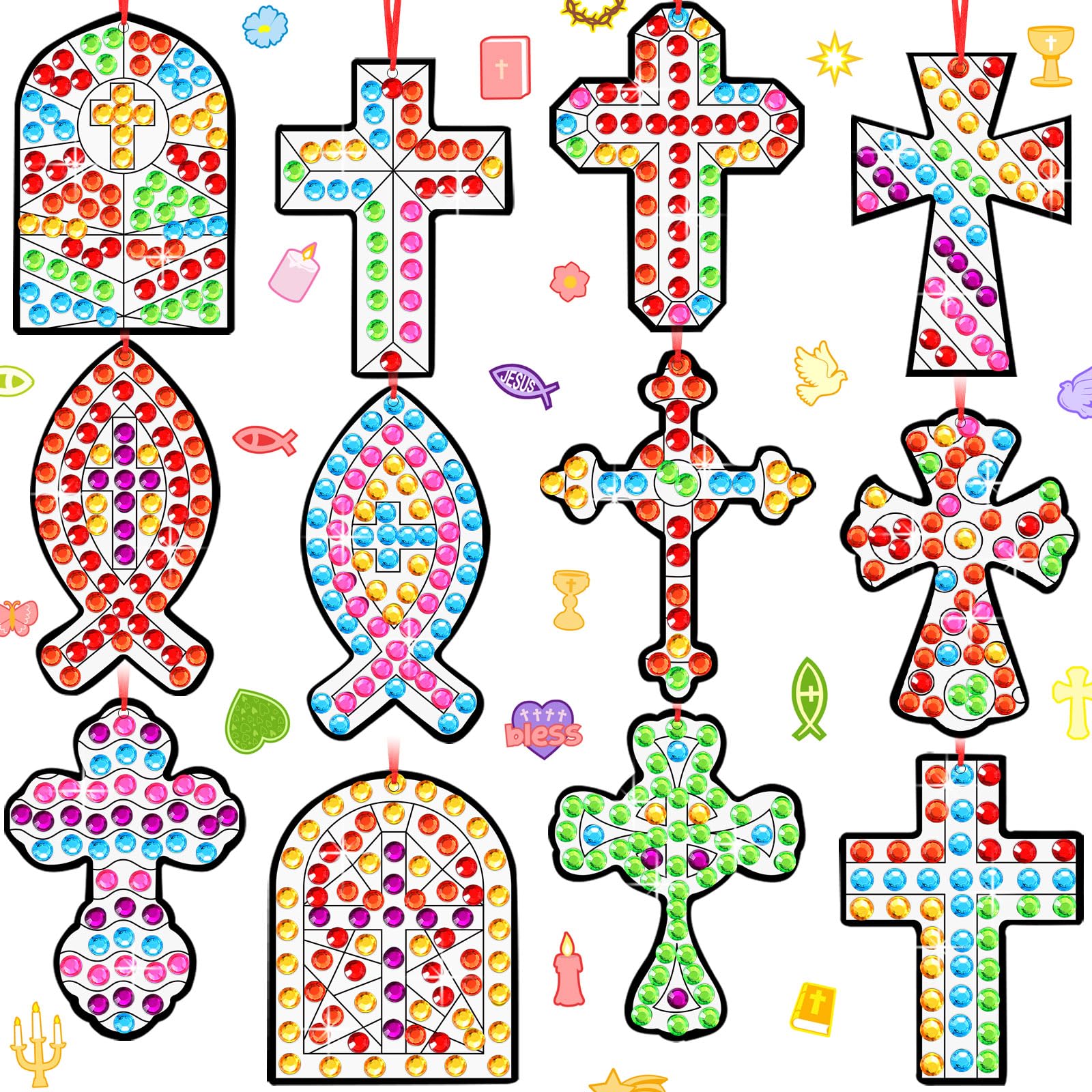 Amazon.com: WinnerWhy 36 Set Christian Crafts Religious Diamond
