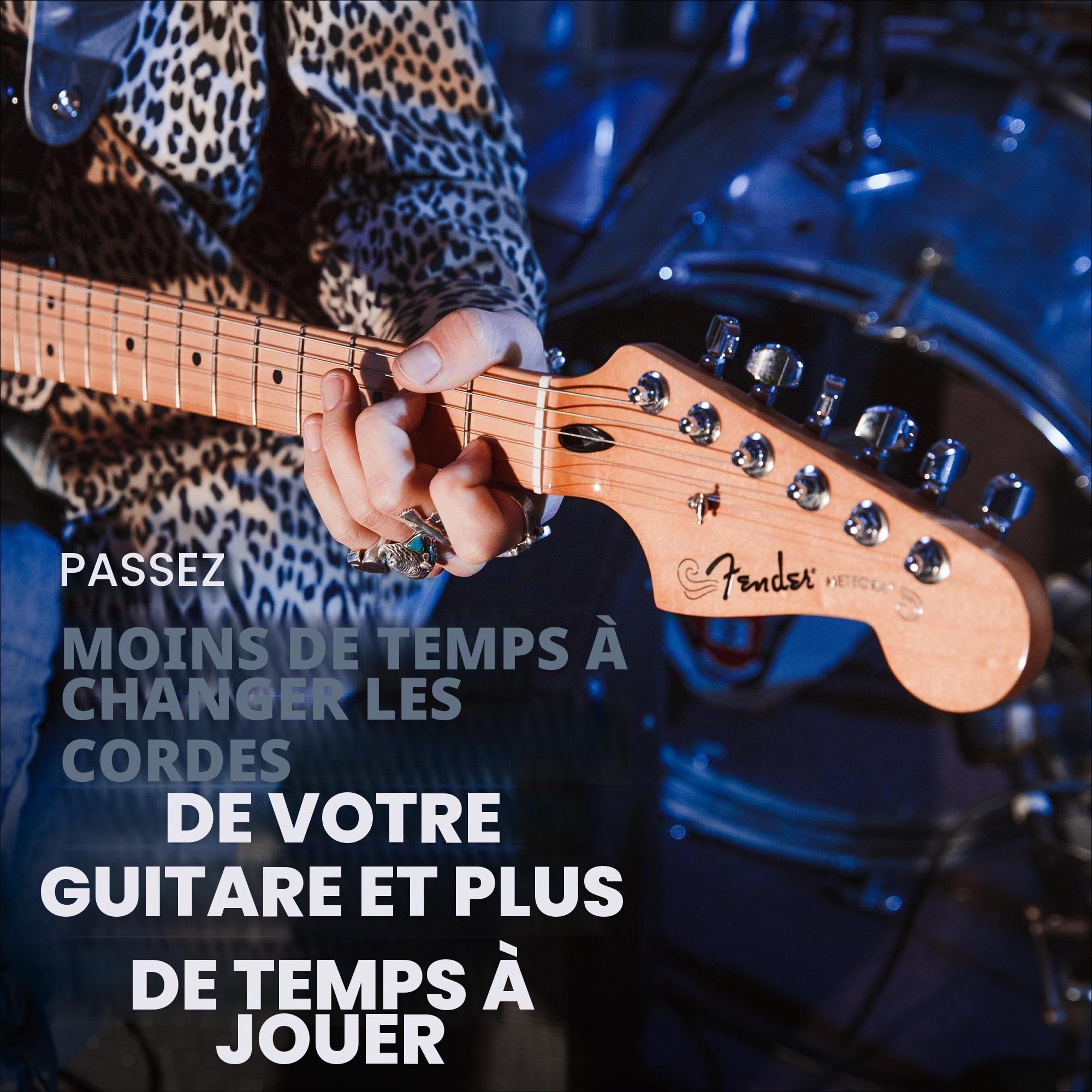 Fender Mécaniques Bloquantes pour Guitare Electrique Stratocaster/Telecaster, Lot de 6, Chrome