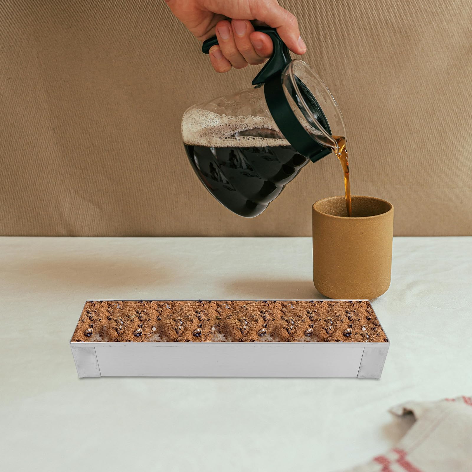 Zerodeko Molde Rectangular de Acero Inoxidable con Tapa y Antiadherente