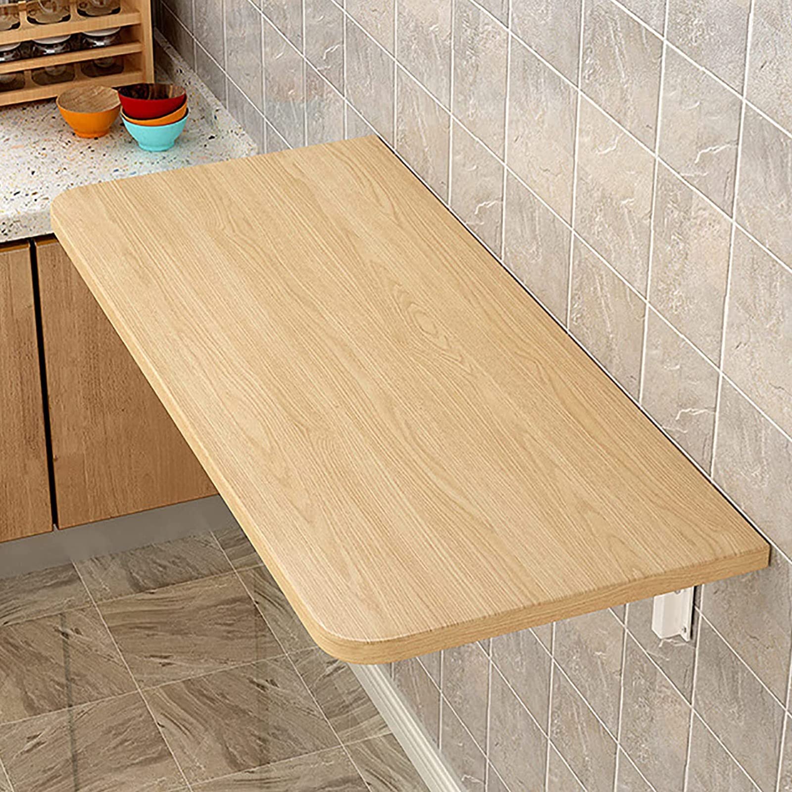 Table pliable pour les petits espaces avec plateau bois rabattable à 90°