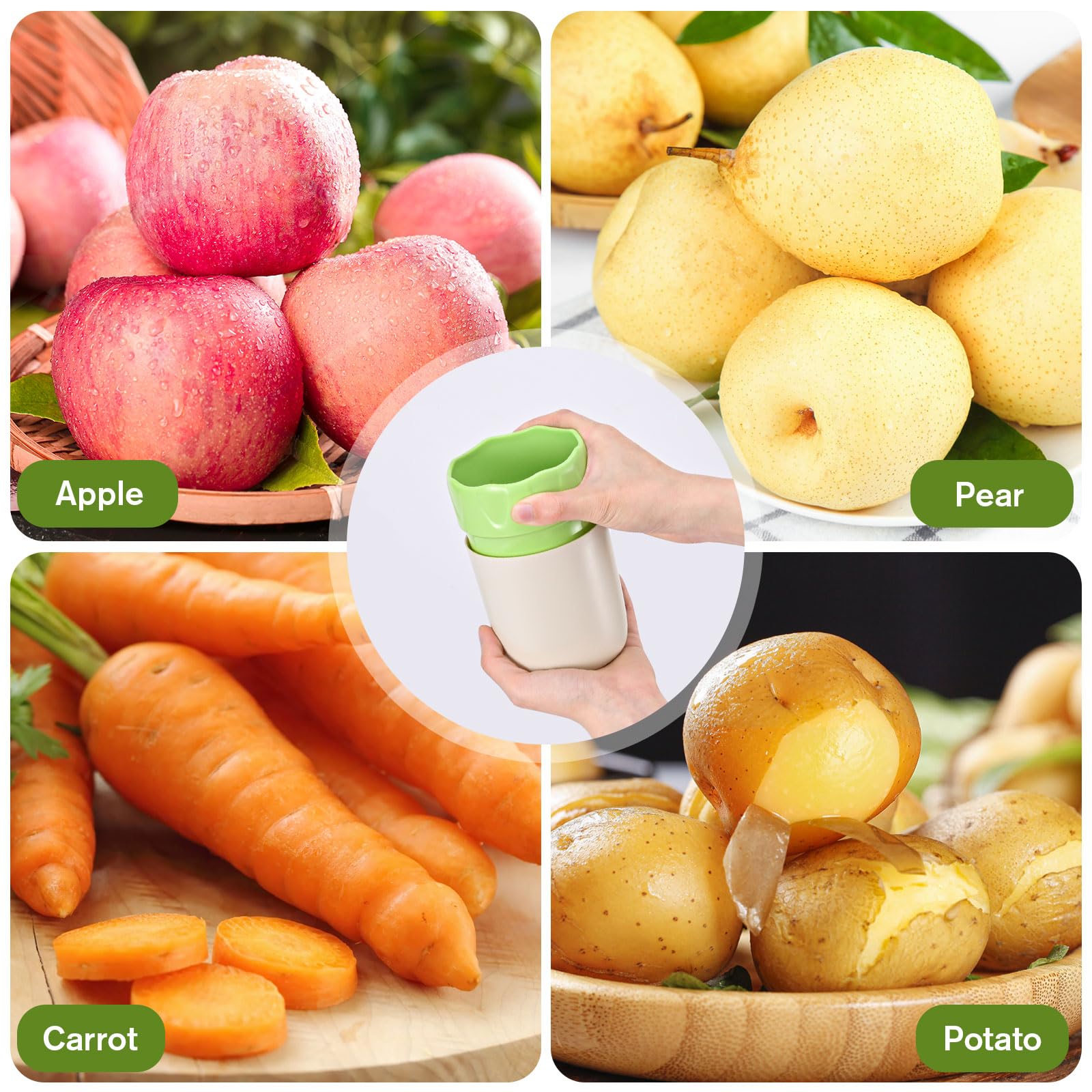 MumdoYAL Râpe à pommes manuelle rotative, facile à nettoyer, légère, outil de cuisine multifonctionnel, pour légumes et autres fruits ustensiles de cuisine