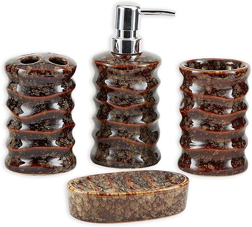 Zings & Thingz 57072867 - Accesorios de baño tipo piedra, sin tamaño, color marrón