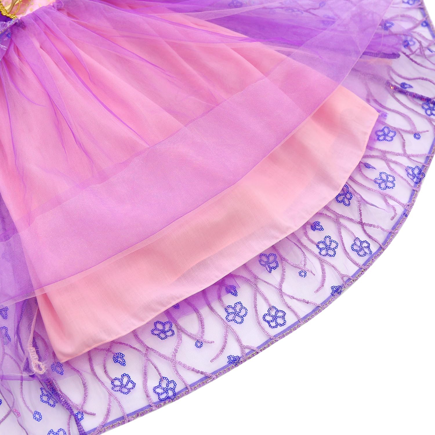 Princess Dresses for Girls Puff Sleeve Princess Costume Purple Princess Dress Up Clothes for Halloween Cosplay Party - Image 8