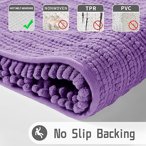 Miniatura 73 de Yimobra - Tapete de baño largo de felpilla, grande de 55.1 x 24 pulgadas, microfibra gruesa, absorbente, extrasuave, antideslizante, peludo, lavable