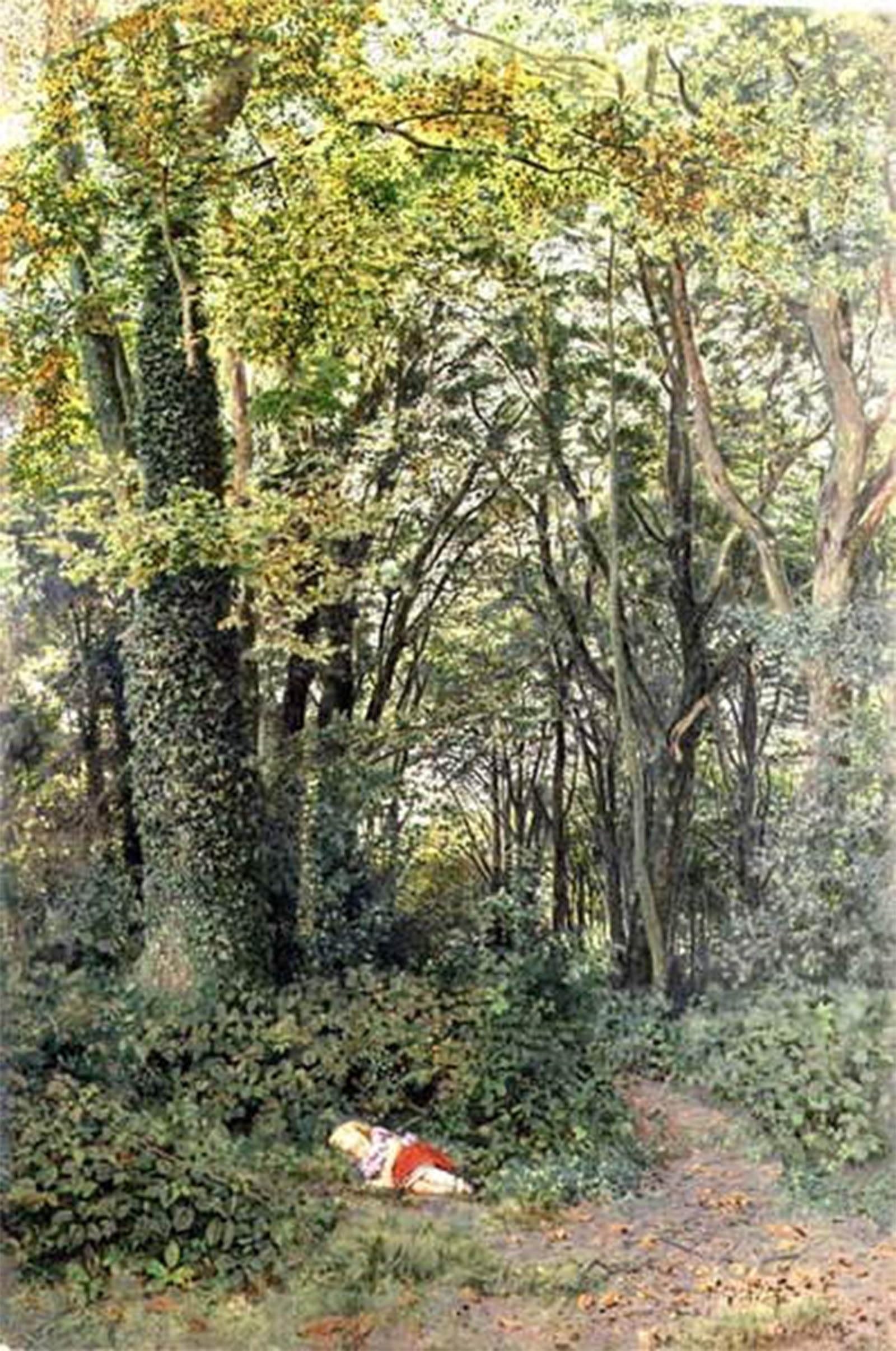 POSTERIIk Vintage Art Print Images Pictures Print Lost in the Woods by Edmund George Warren Modern Colour Posters for Office Home Decor 60x90cm