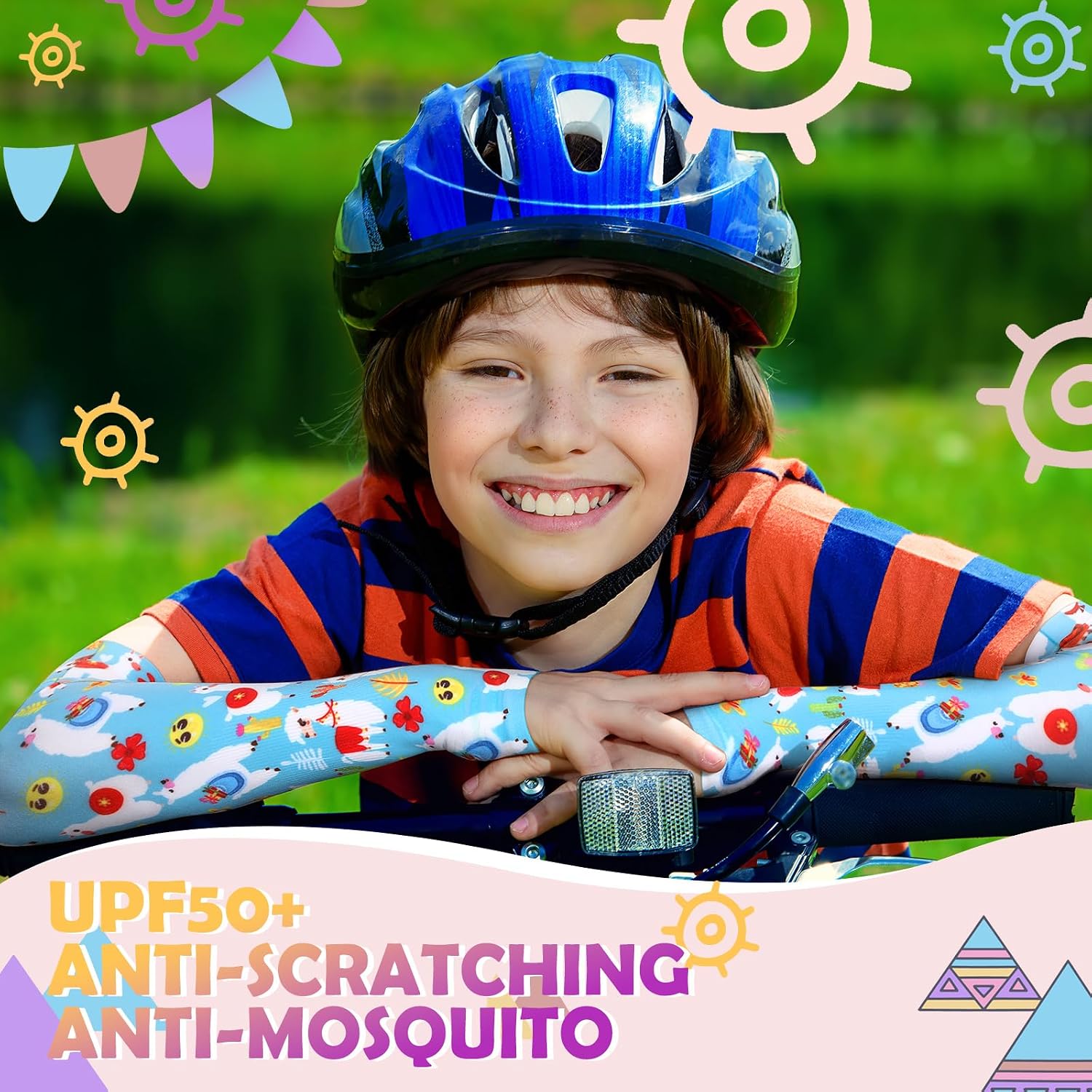 Fourluoo 6 Pairs Kids Eczema Scratch Relief Skin Cover, Kids Arm Sleeves UV Protection for Girls Boys Sports Outdoor Wear