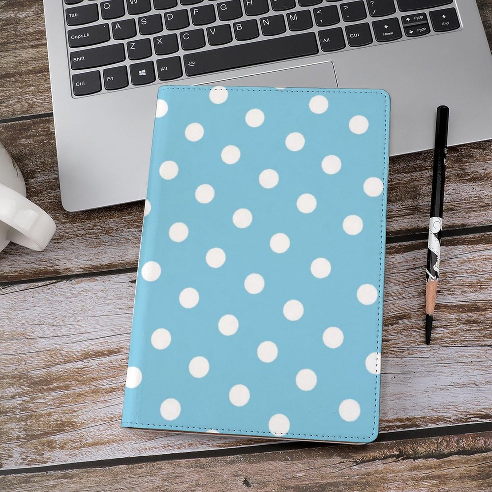 Amazon.co.jp: ブックカバー 水色 ブルー ドット柄 水玉 文庫 A5 PU