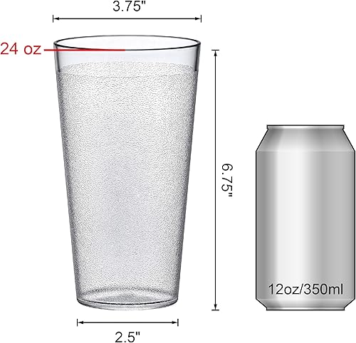 Miniatura 10 de Amazing Abby - Cafely - Vasos de plástico de 16 onzas (juego de 8), vasos de plástico, vasos de estilo restaurante, vasos de grado comercial,