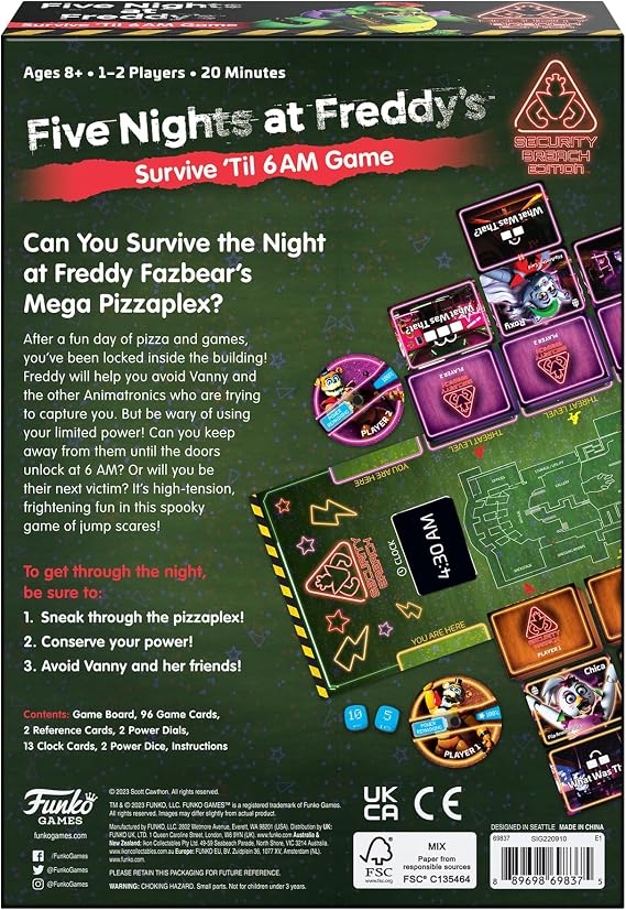 FUNKO GAMES FNAF Survive 'Till 6AM Game (Security Breach Edition)