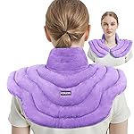 MORLIDEN Neck Heating Pad Microwavable for Shoulders, Warmer Wrap Microwave Heating Pad for Neck and Shoulders for Pain Relief (Purple)