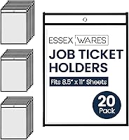 Vista 1 de Essex Wares - Paquete de 20, soportes negros para boletos de trabajo, 10 pulgadas de ancho x 13.5 pulgadas de alto - Soportes de plástico