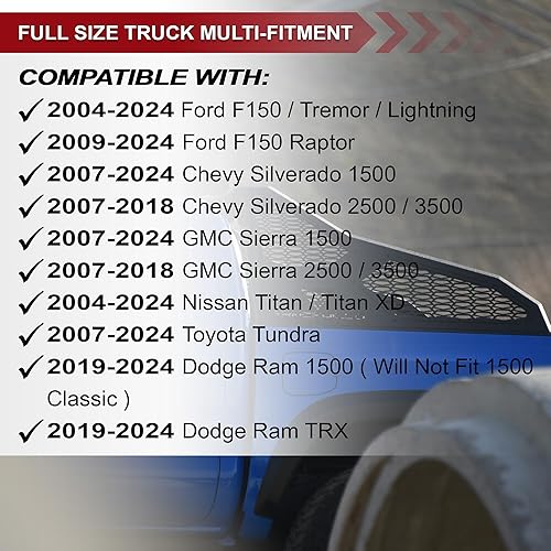 Miniatura 3 de Armordillo CR-S 8707814 Barra estabilizadora y portaequipajes para camionetas de tamaño completo de 1/2 ton, 2 lámparas de luz led, malla, negro